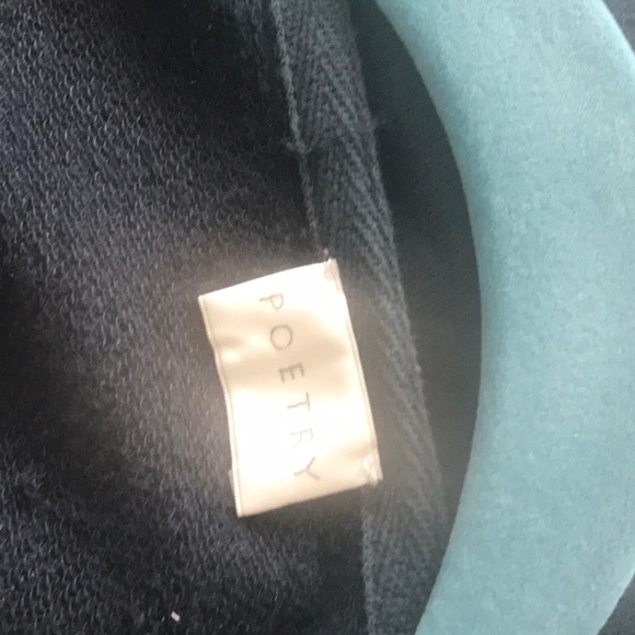 Poetry  embroidered knit Top, gray on charcoal - Picture 4 of 6